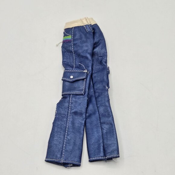 Barbie Genuine Mattel 1998 Blue Cargo Pants Replacement With Pocket & Drawstring - Picture 2 of 5